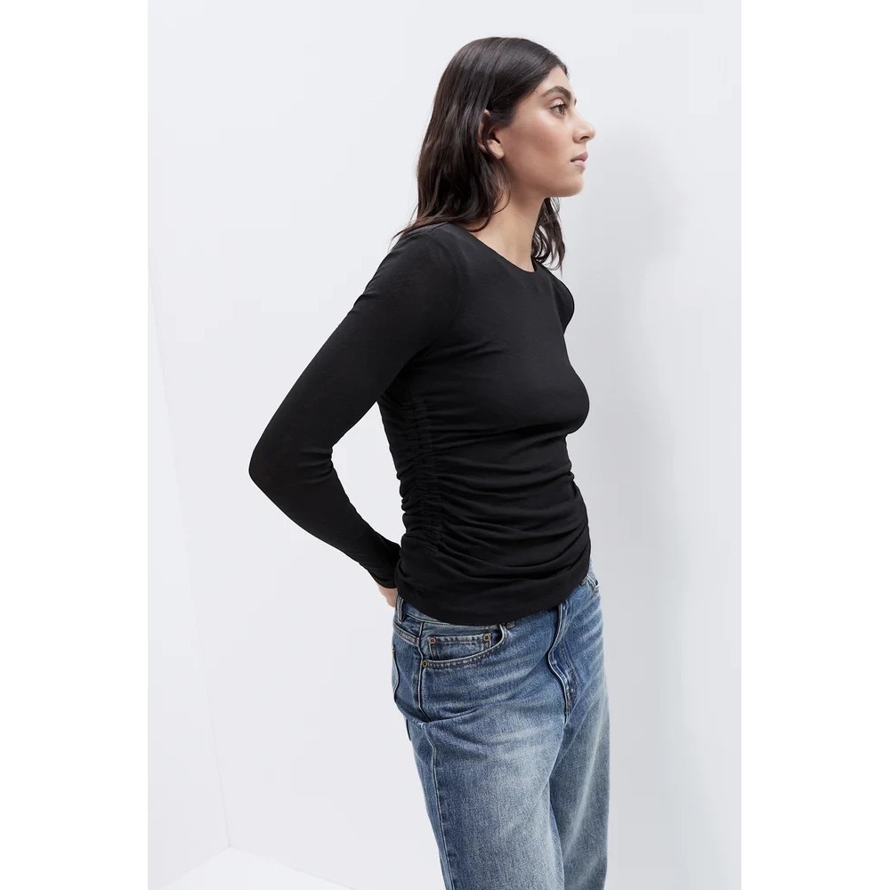 Comfrt Beautiful Long Sleeve Y2K Small Black Top By Maestrale Small A009473